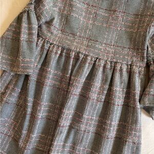 Zara Kids Plaid Dress in Gray and Red